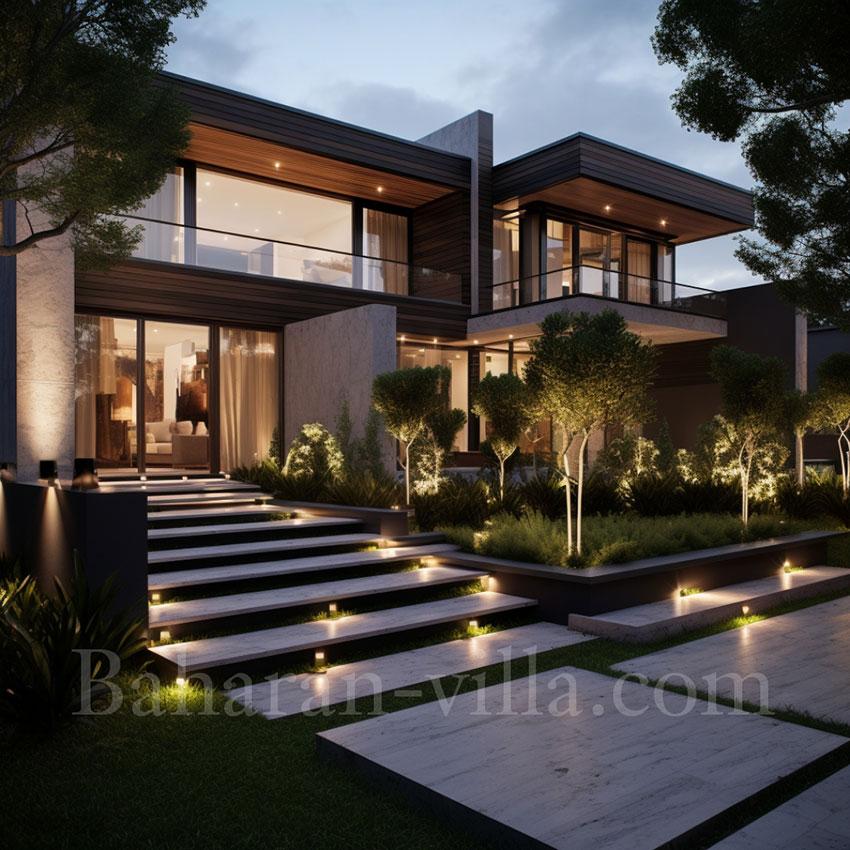 طراحی کف حیاط ویلا